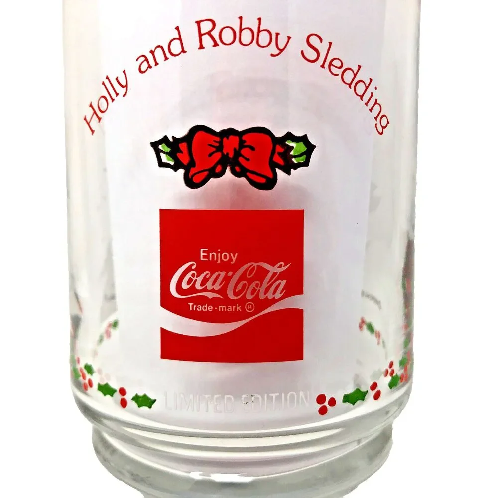 VTG Christmas Holly Hobbie Limited Edtion Coke Tumblers American Greetings Set 4
